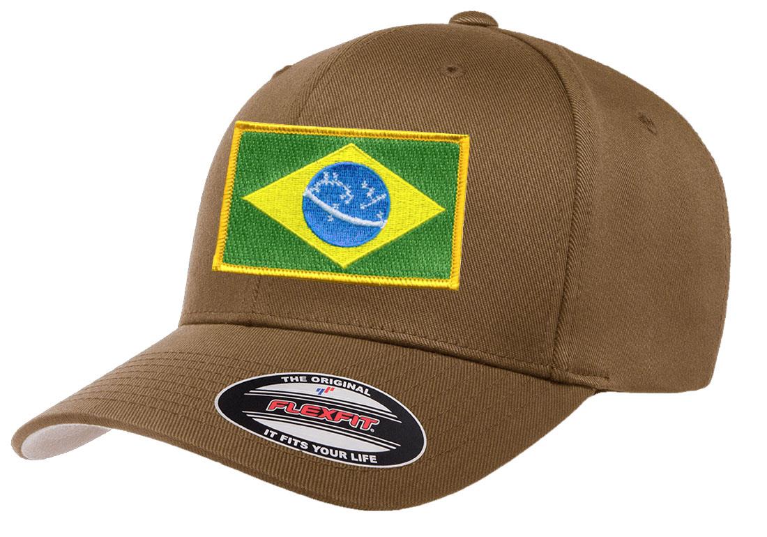 Brazil Country Flag Flexfit 6277 Athletic Baseball Fitted Hat Cap - Picture 6 of 26