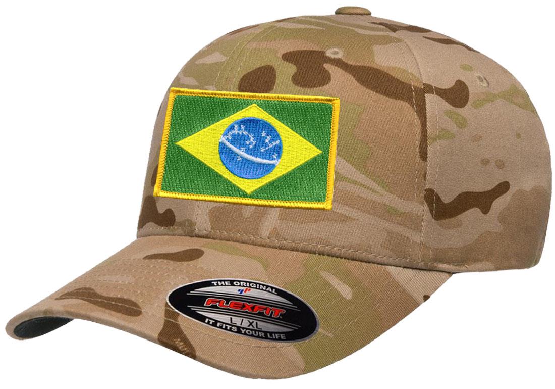 Brazil Country Flag Flexfit 6277 Athletic Baseball Fitted Hat Cap - Picture 15 of 26