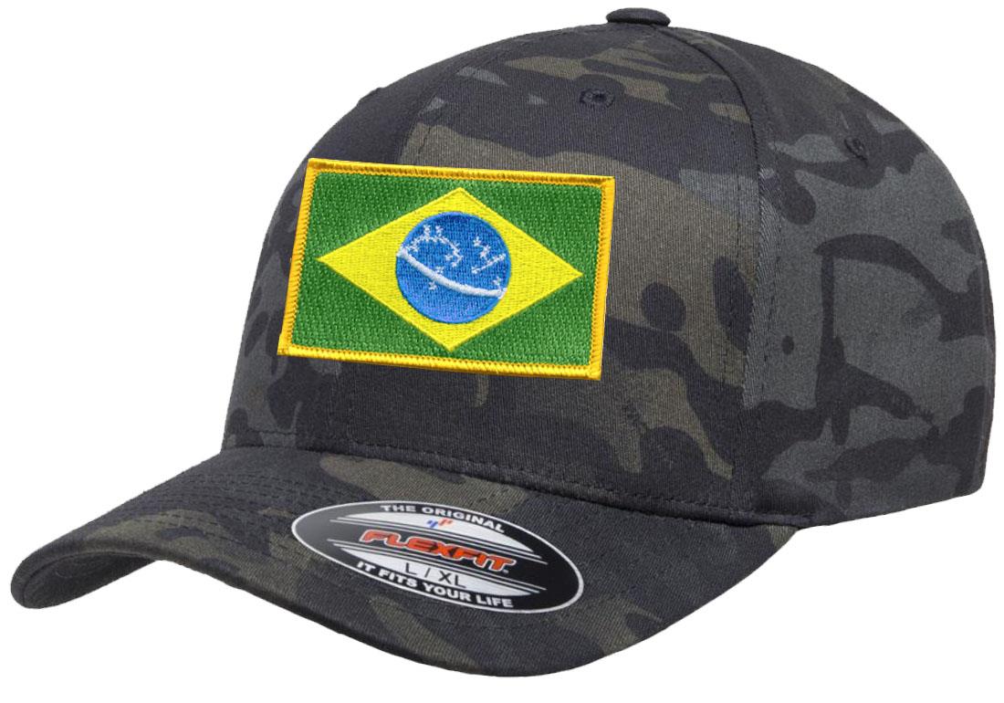 Brazil Country Flag Flexfit 6277 Athletic Baseball Fitted Hat Cap - Picture 13 of 26