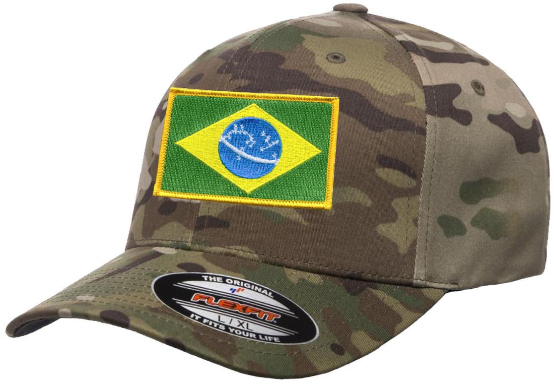 Brazil Country Flag Flexfit 6277 Athletic Baseball Fitted Hat Cap - Picture 14 of 26