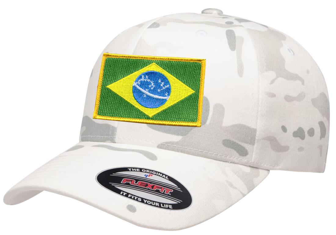Brazil Country Flag Flexfit 6277 Athletic Baseball Fitted Hat Cap - Picture 17 of 26