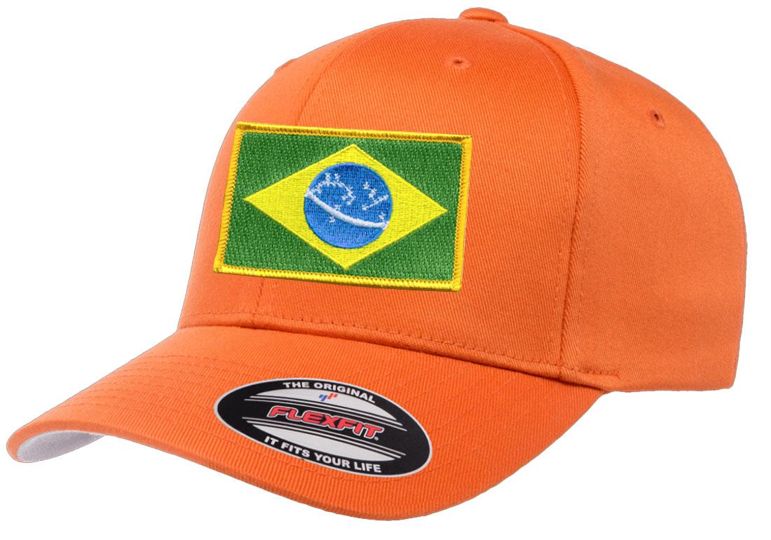 Brazil Country Flag Flexfit 6277 Athletic Baseball Fitted Hat Cap - Picture 20 of 26