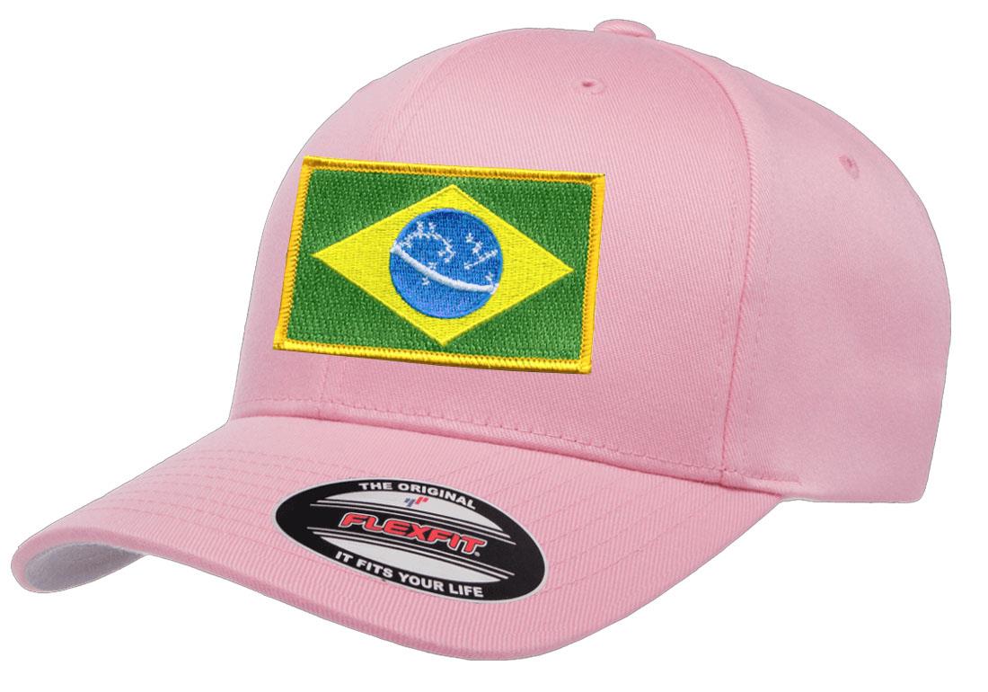 Brazil Country Flag Flexfit 6277 Athletic Baseball Fitted Hat Cap - Picture 22 of 26