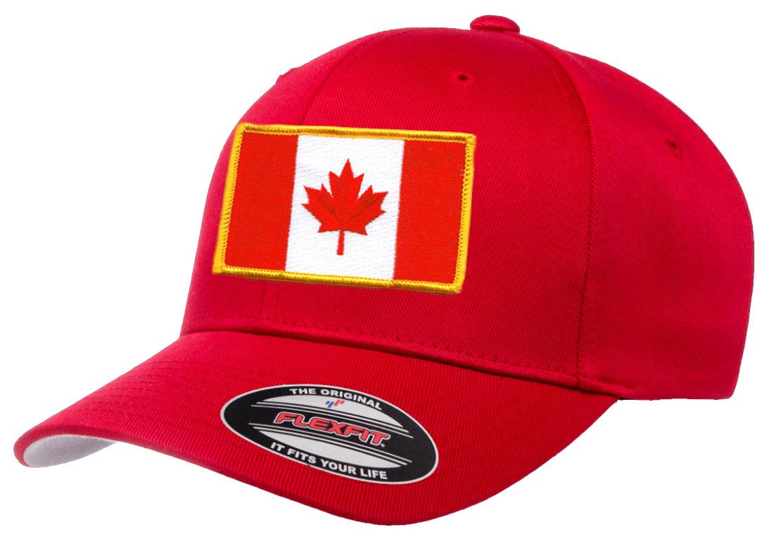Canada Country Flag Flexfit 6277 Athletic Baseball Fitted Hat Cap - Picture 24 of 26
