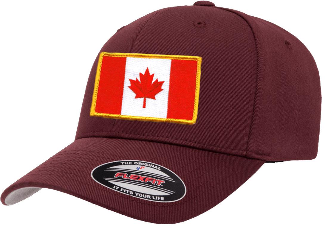 Canada Country Flag Flexfit 6277 Athletic Baseball Fitted Hat Cap - Picture 12 of 26