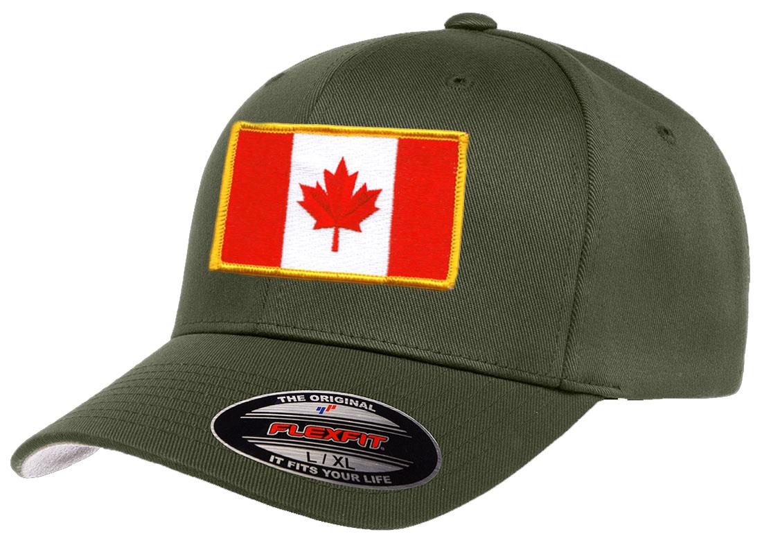 Canada Country Flag Flexfit 6277 Athletic Baseball Fitted Hat Cap - Picture 19 of 26