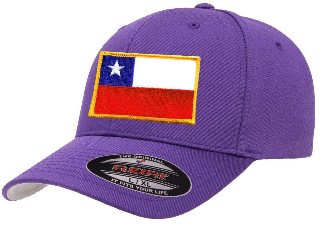 Chile Country Flag Flexfit 6277 Athletic Baseball Fitted Hat Cap - Picture 23 of 26