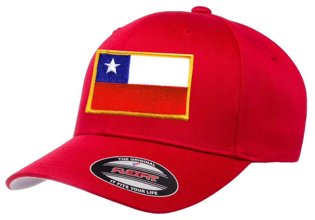 Chile Country Flag Flexfit 6277 Athletic Baseball Fitted Hat Cap - Picture 24 of 26