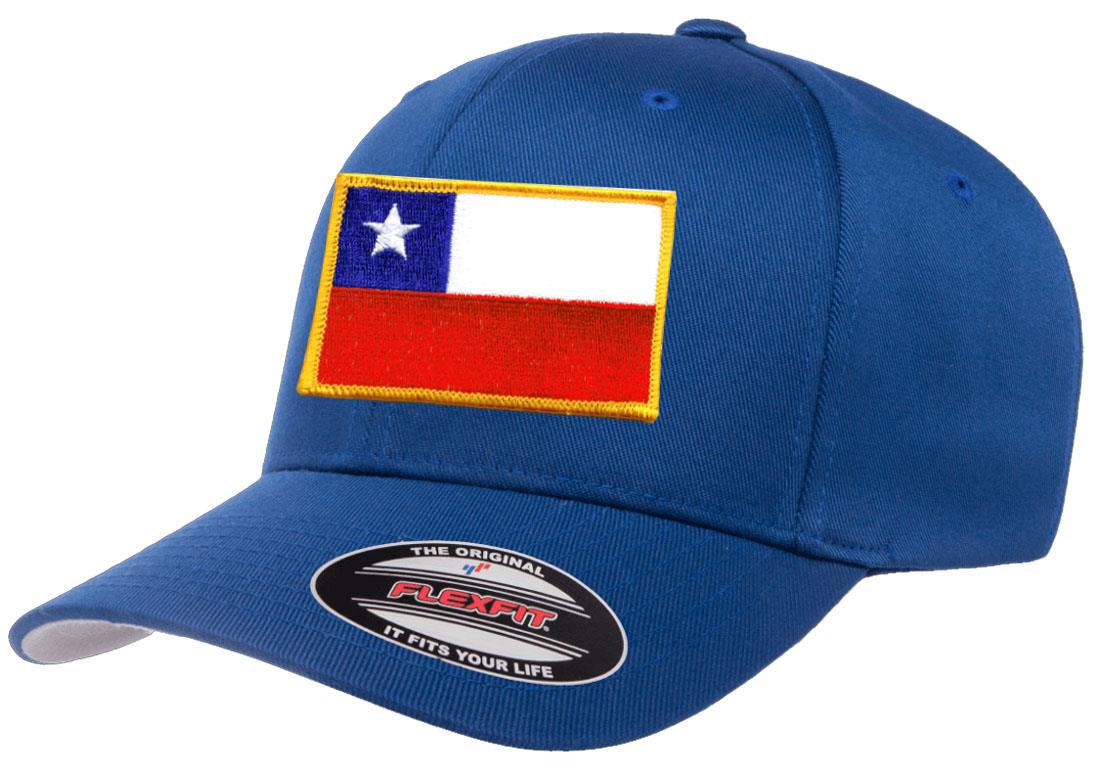 Chile Country Flag Flexfit 6277 Athletic Baseball Fitted Hat Cap - Picture 25 of 26