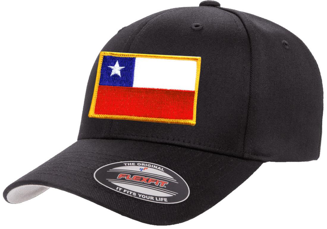 Chile Country Flag Flexfit 6277 Athletic Baseball Fitted Hat Cap - Picture 4 of 26