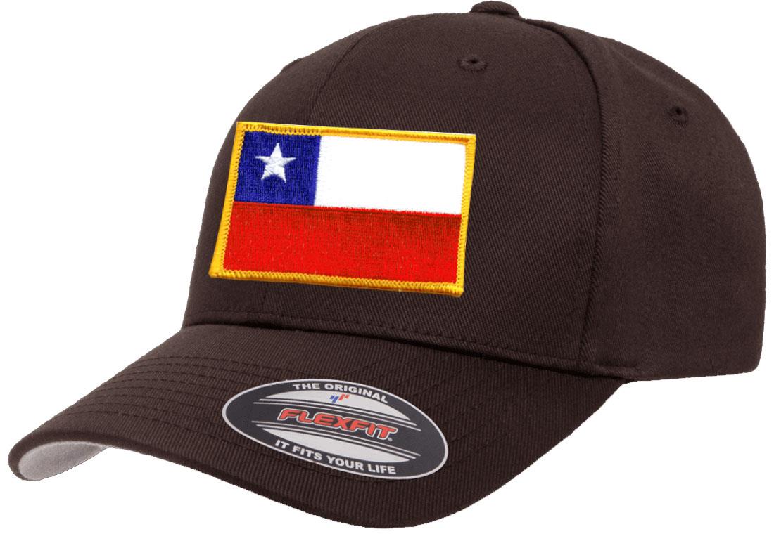 Chile Country Flag Flexfit 6277 Athletic Baseball Fitted Hat Cap - Picture 5 of 26