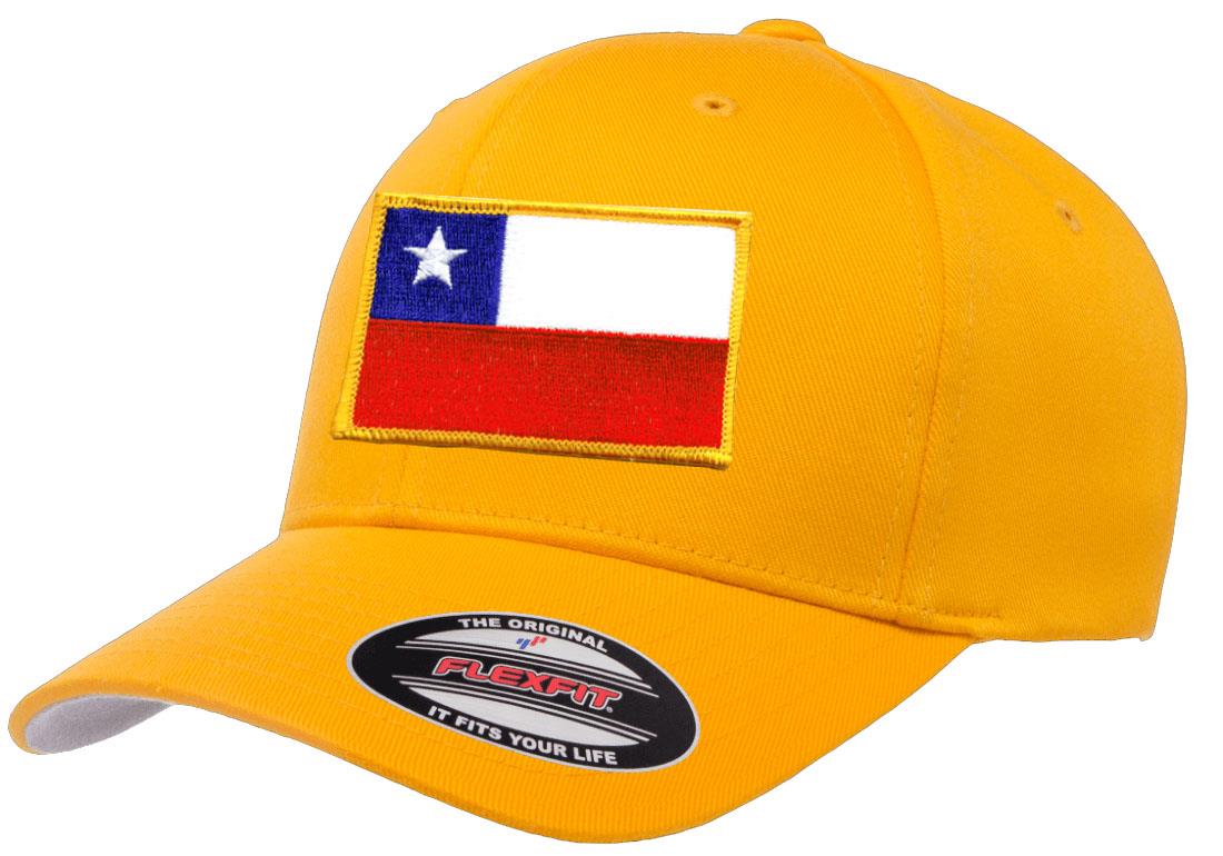 Chile Country Flag Flexfit 6277 Athletic Baseball Fitted Hat Cap - Picture 8 of 26