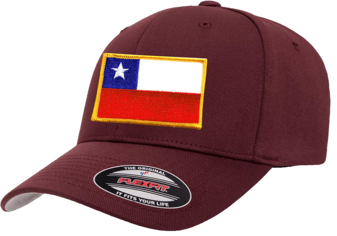 Chile Country Flag Flexfit 6277 Athletic Baseball Fitted Hat Cap - Picture 12 of 26