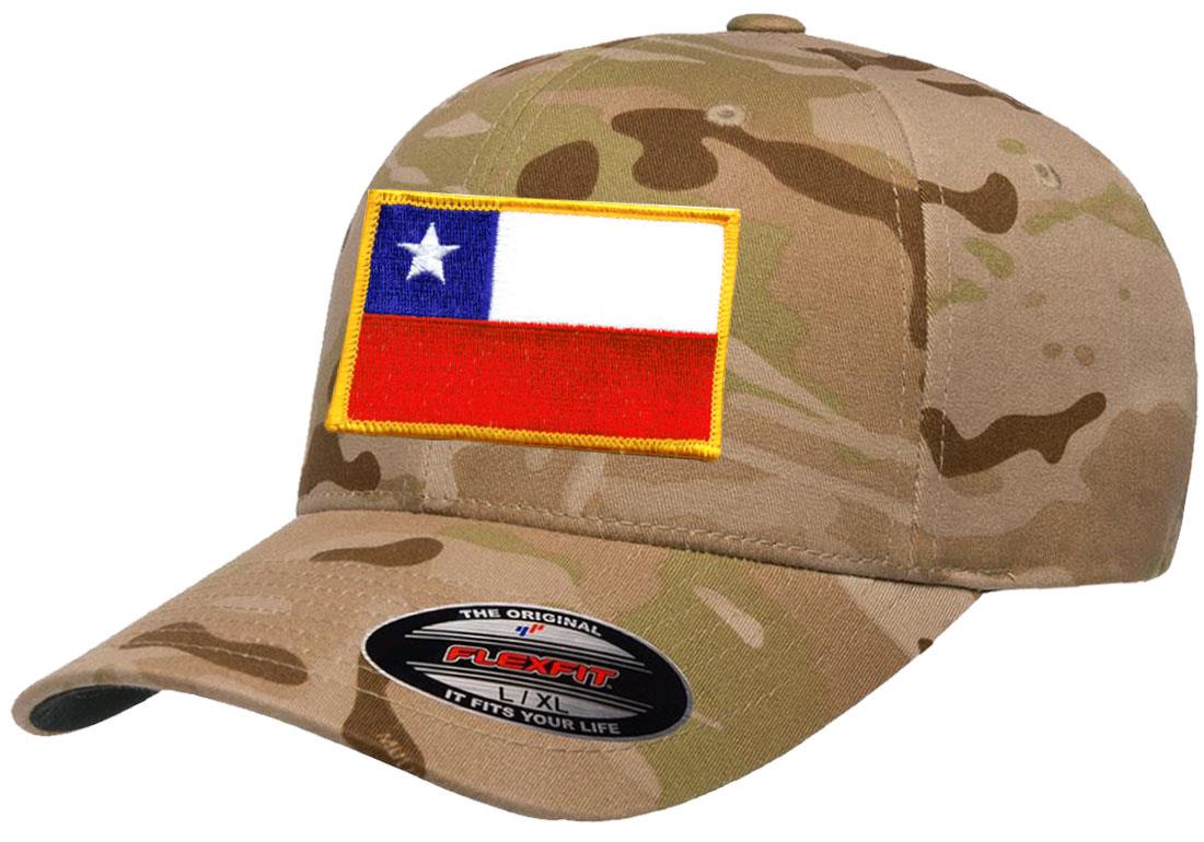 Chile Country Flag Flexfit 6277 Athletic Baseball Fitted Hat Cap - Picture 15 of 26