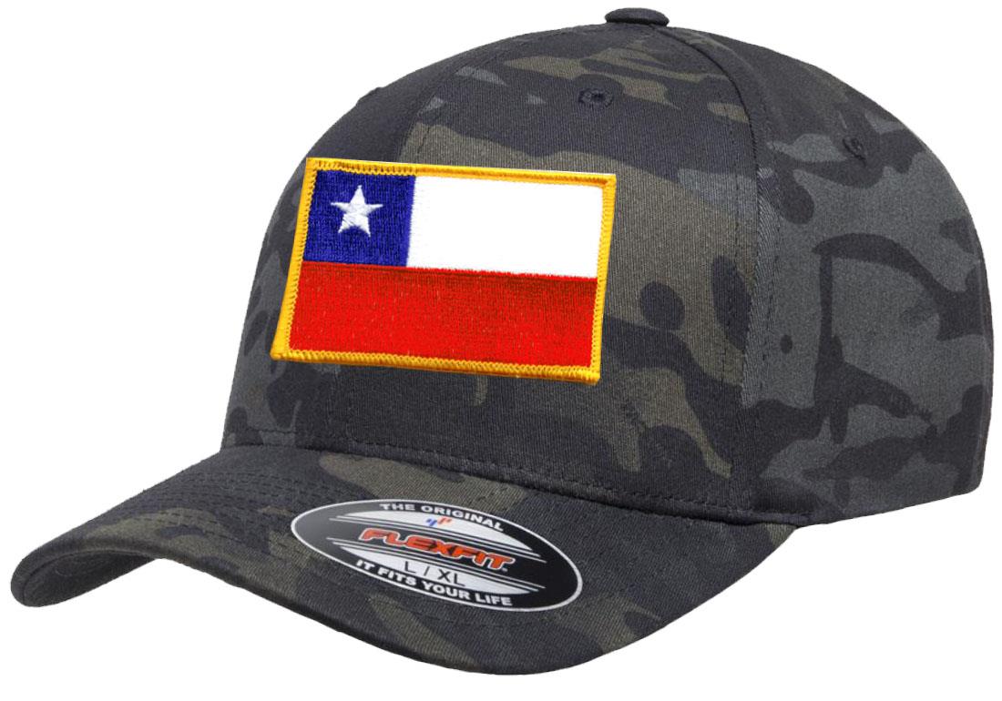 Chile Country Flag Flexfit 6277 Athletic Baseball Fitted Hat Cap - Picture 13 of 26