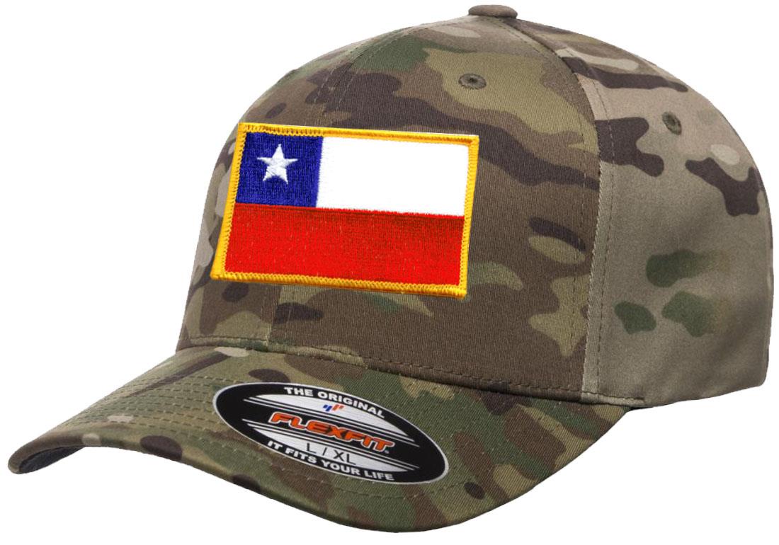 Chile Country Flag Flexfit 6277 Athletic Baseball Fitted Hat Cap - Picture 14 of 26