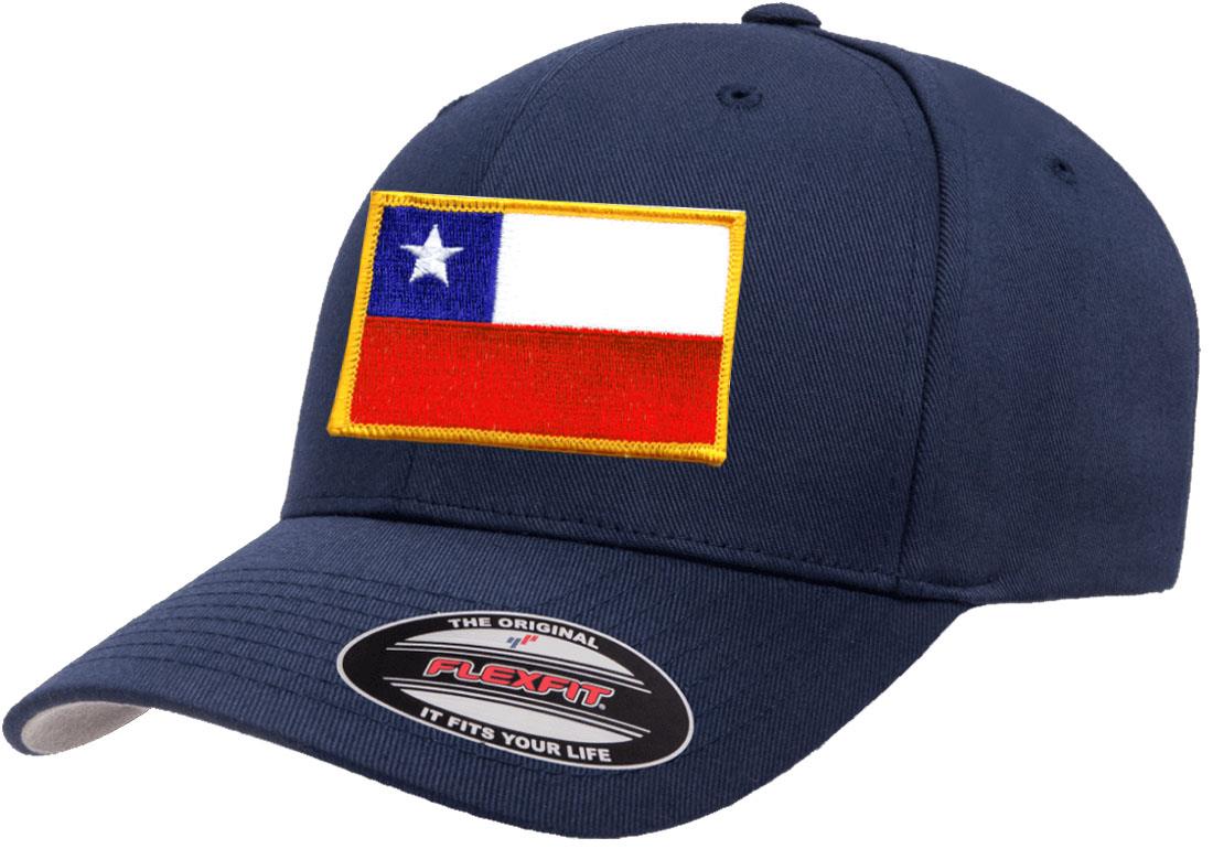 Chile Country Flag Flexfit 6277 Athletic Baseball Fitted Hat Cap - Picture 18 of 26