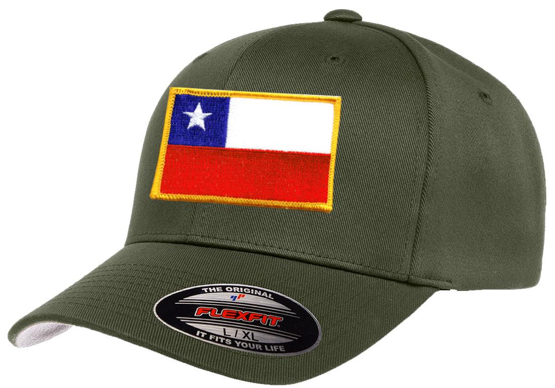Chile Country Flag Flexfit 6277 Athletic Baseball Fitted Hat Cap - Picture 19 of 26