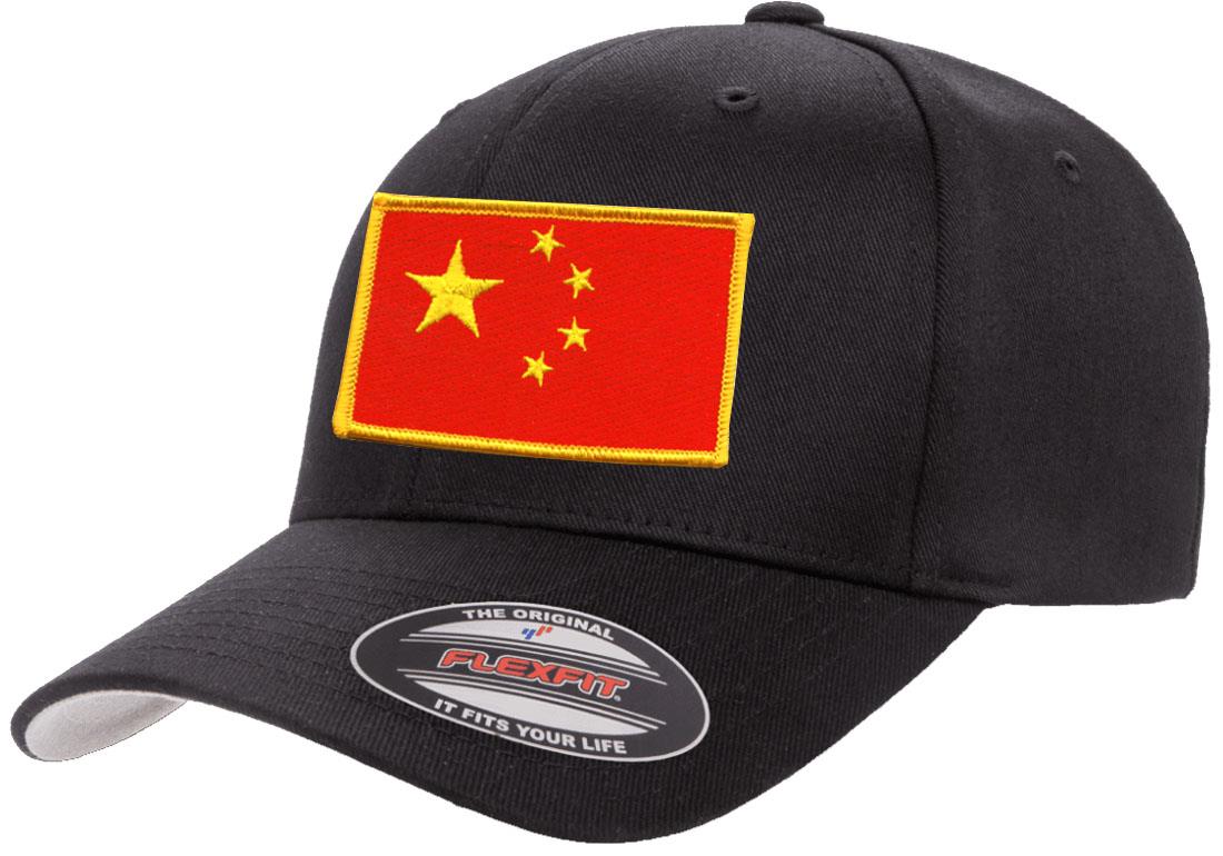 China Peoples Republic Flag Flexfit 6277 Athletic Baseball Fitted Hat Cap
