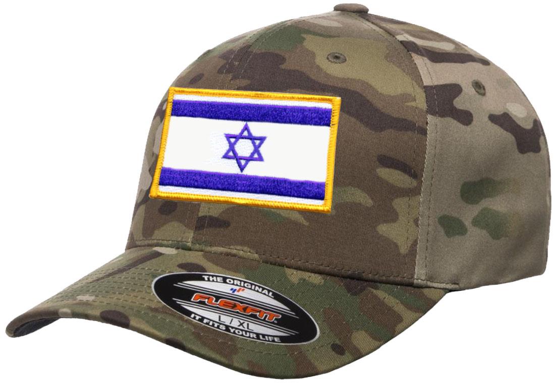 Israel Country Flag Flexfit 6277 Athletic Baseball Fitted Hat Cap - Picture 14 of 26