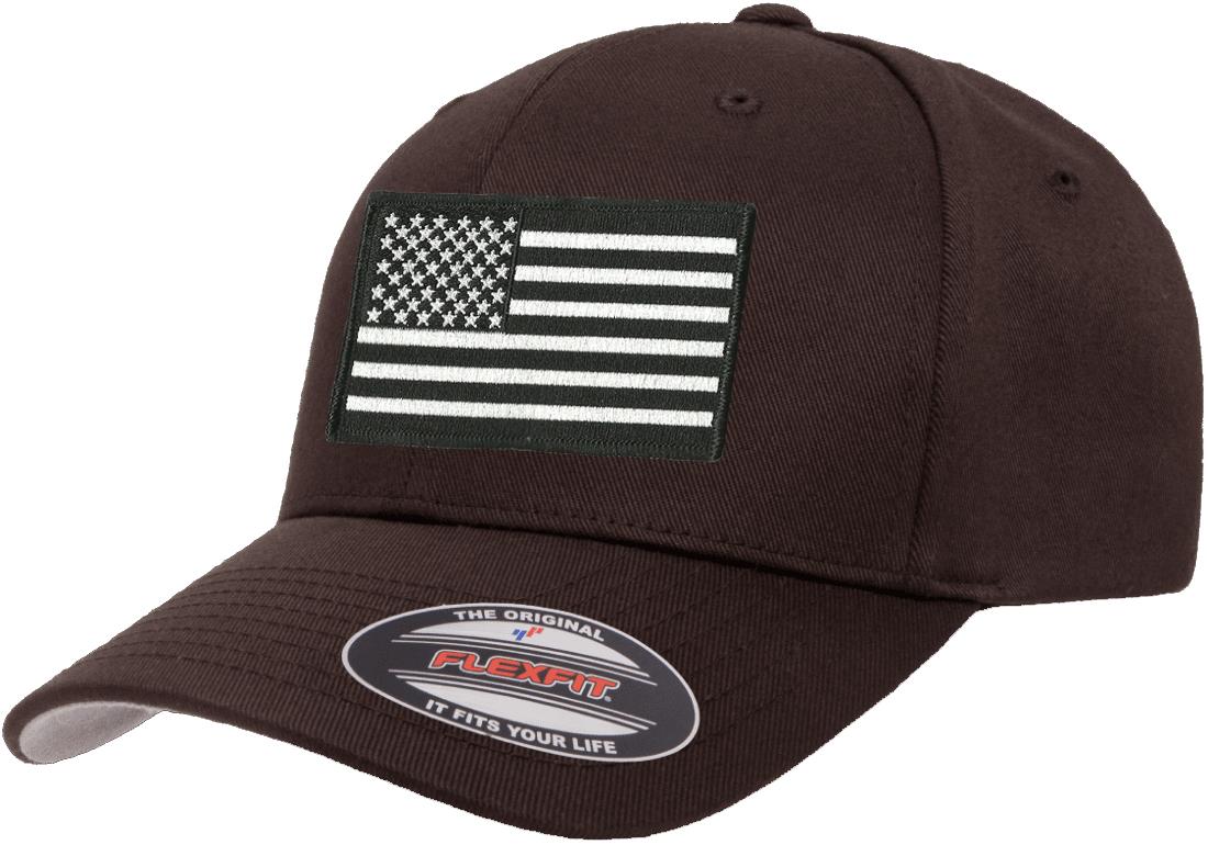 Tactical USA American Patriotic Flag Flexfit 6277 Baseball Fitted Hat Cap - Picture 5 of 26