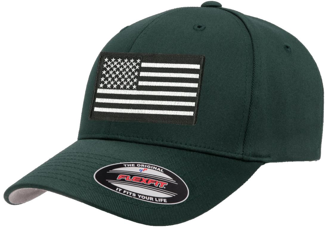 Tactical USA American Patriotic Flag Flexfit 6277 Baseball Fitted Hat Cap - Picture 7 of 26