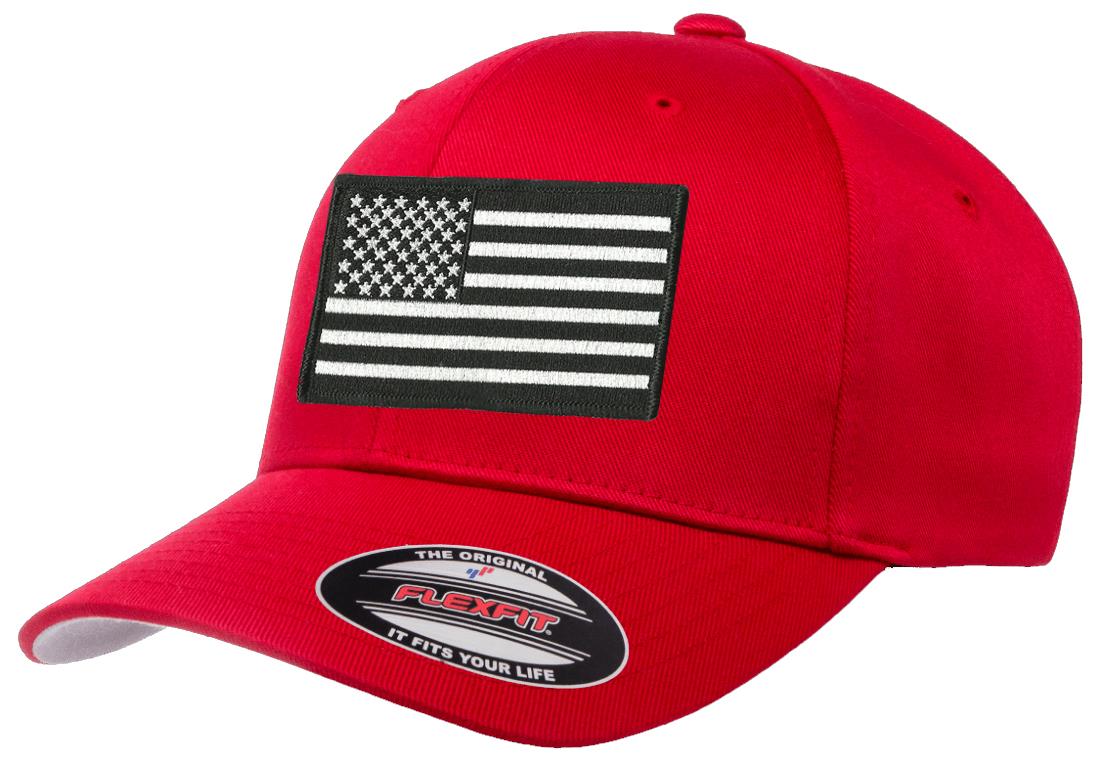 Tactical USA American Patriotic Flag Flexfit 6277 Baseball Fitted Hat Cap - Picture 24 of 26