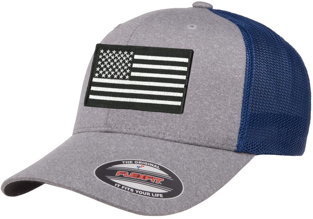 Tactical USA American Flag Flexfit 6511 Men's Trucker Mesh Back Fitted Cap