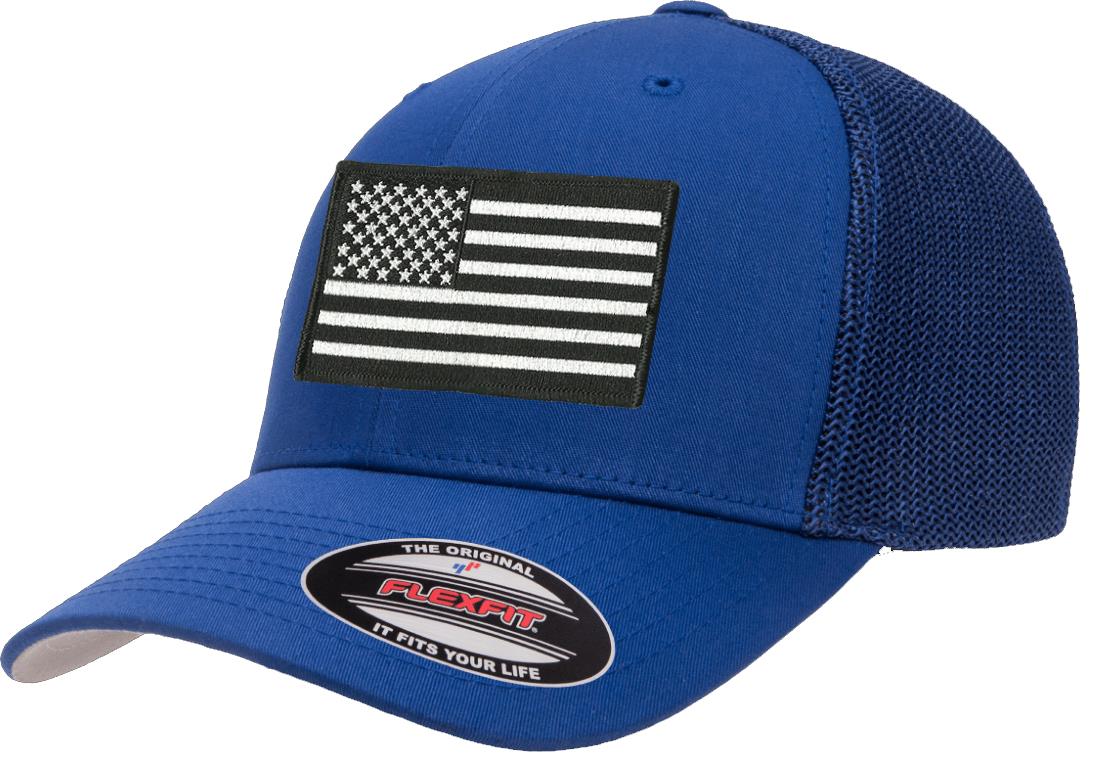 Tactical USA American Flag Flexfit 6511 Men's Trucker Mesh Back Fitted Cap