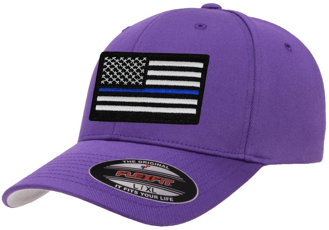 Thin Blue Line USA Flag Patriotic Flexfit 6277 Athletic  display picture 1