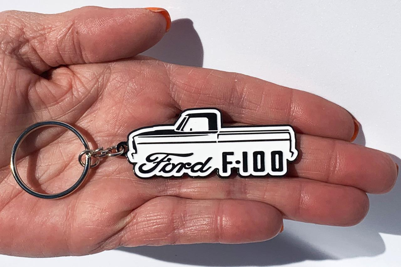 1967-72 Ford F100 Pickup Truck Classic Outline Design Metal Keychain NEW - Picture 9 of 11