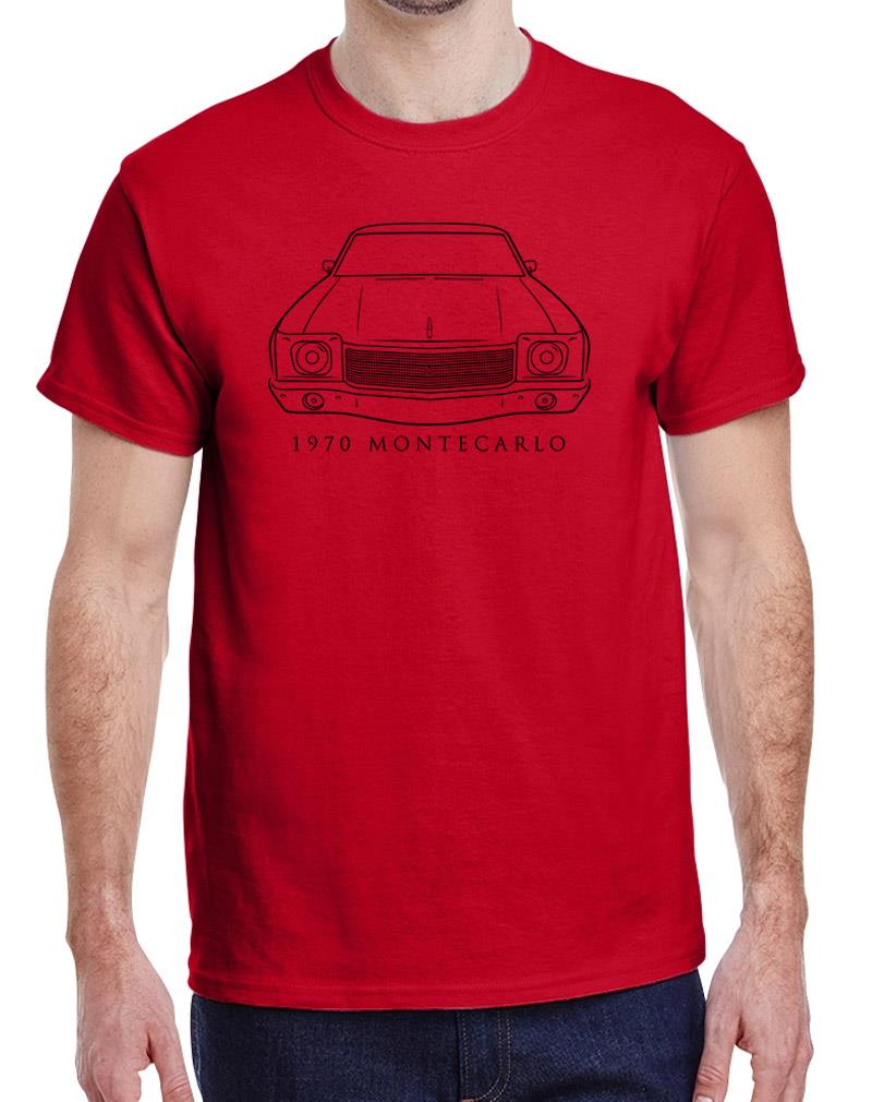 1970 Chevy Monte Carlo Classic Front End Design Tshirt NEW Colors - Picture 20 of 23