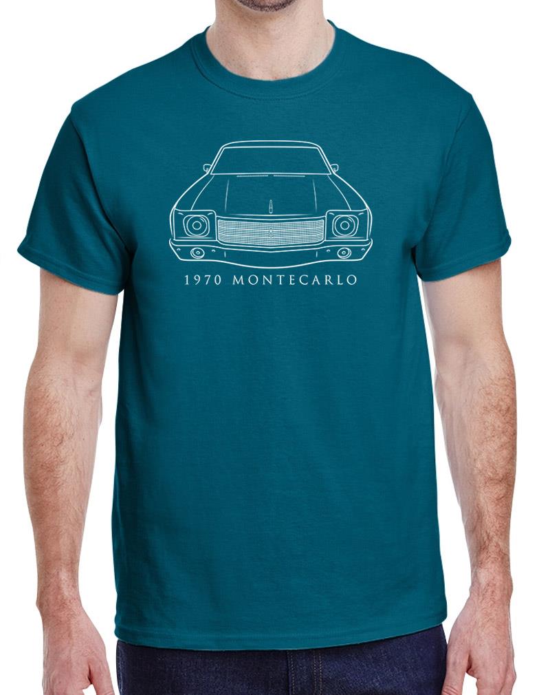 1970 Chevy Monte Carlo Classic Front End Design Tshirt NEW Colors - Picture 16 of 23