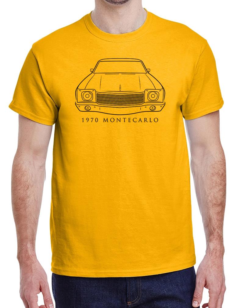 1970 Chevy Monte Carlo Classic Front End Design Tshirt NEW Colors - Picture 3 of 23