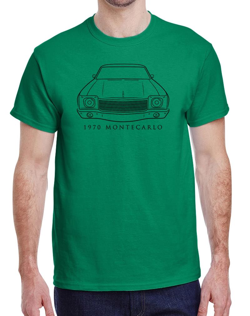 1970 Chevy Monte Carlo Classic Front End Design Tshirt NEW Colors - Picture 21 of 23