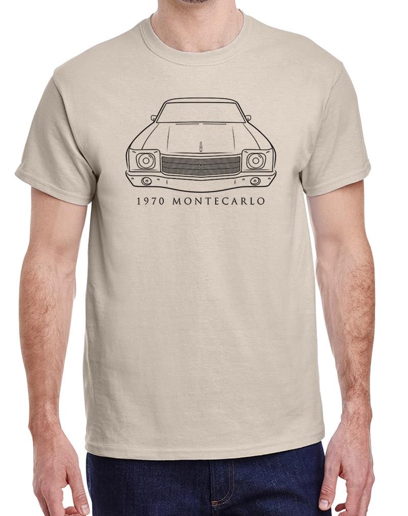 1970 Chevy Monte Carlo Classic Front End Design Tshirt NEW Colors - Picture 22 of 23