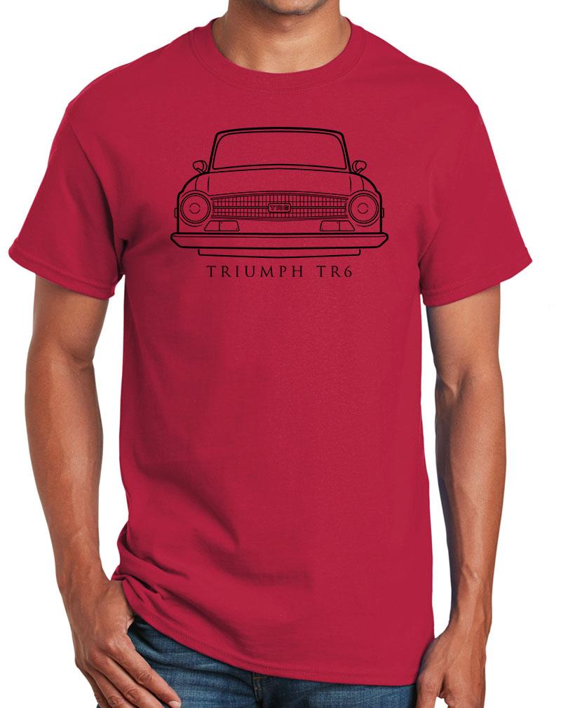 Triumph TR6 Sports Car Classic Front End Design Tshirt NEW Colors - Picture 20 of 23