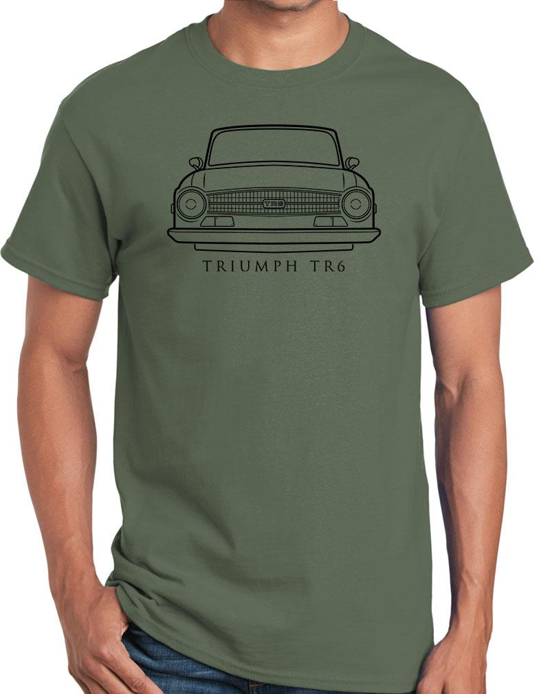 Triumph TR6 Sports Car Classic Front End Design Tshirt NEW Colors - Picture 17 of 23