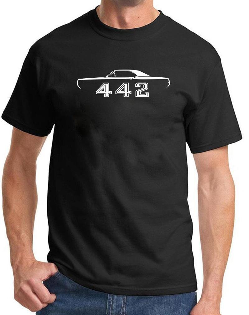 1966 1967 Olds Cutlass 442 Hardtop Outline Design Tshirt NEW COLORS - Picture 2 of 23