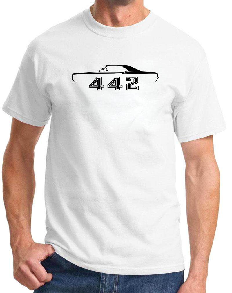 1966 1967 Olds Cutlass 442 Hardtop Outline Design Tshirt NEW COLORS - Picture 7 of 23