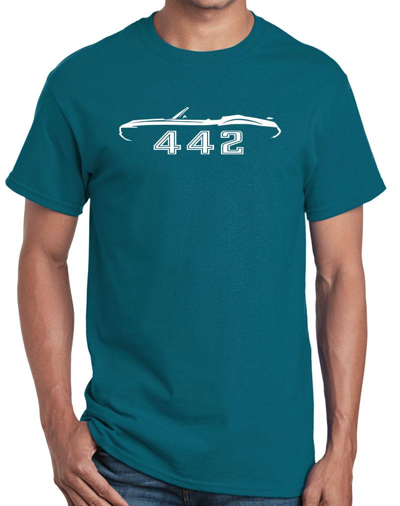 1970 1971 1972 Olds 442 Cutlass Convertible Outline Design Tshirt NEW COLORS - Picture 16 of 23