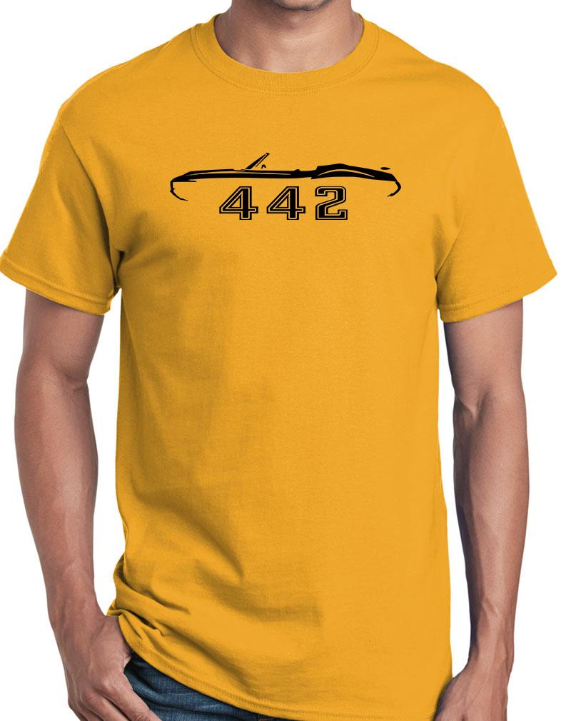 1970 1971 1972 Olds 442 Cutlass Convertible Outline Design Tshirt NEW COLORS - Picture 3 of 23
