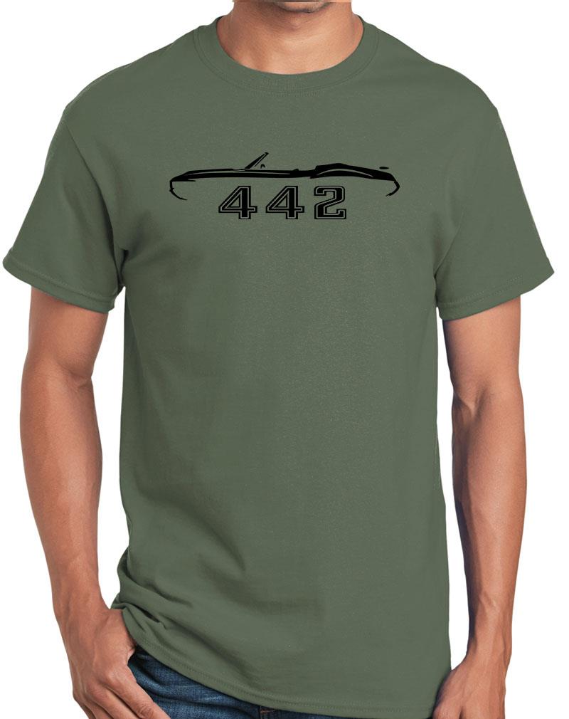 1970 1971 1972 Olds 442 Cutlass Convertible Outline Design Tshirt NEW COLORS - Picture 17 of 23