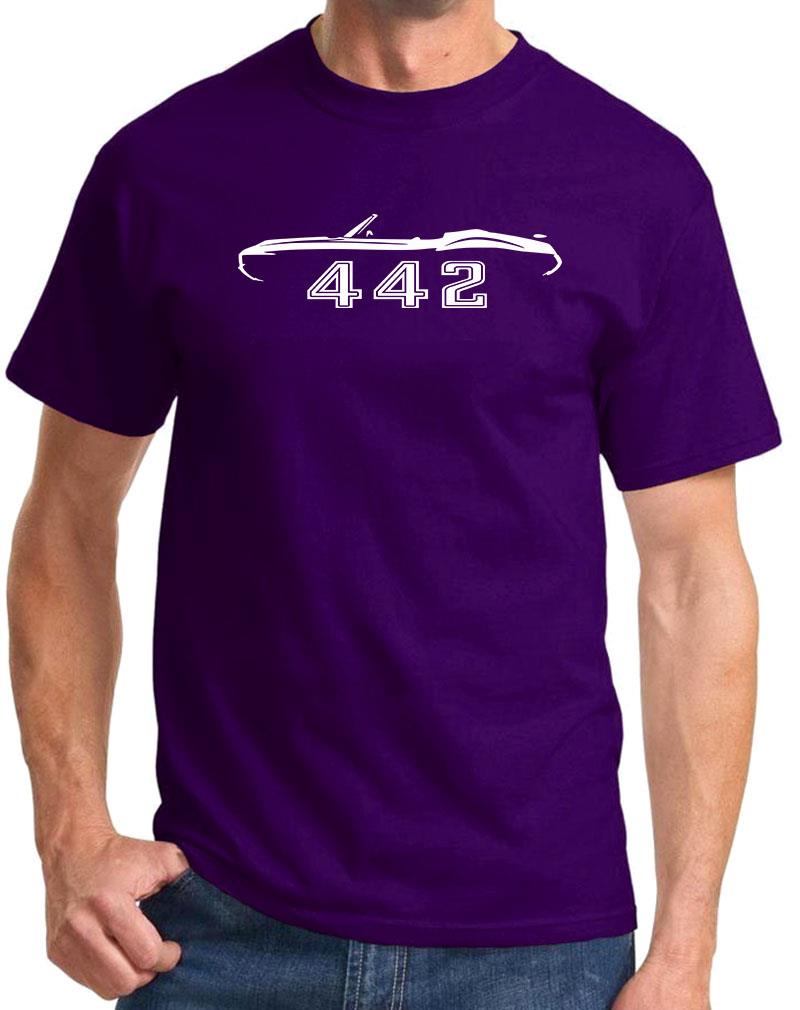 1970 1971 1972 Olds 442 Cutlass Convertible Outline Design Tshirt NEW COLORS - Picture 6 of 23