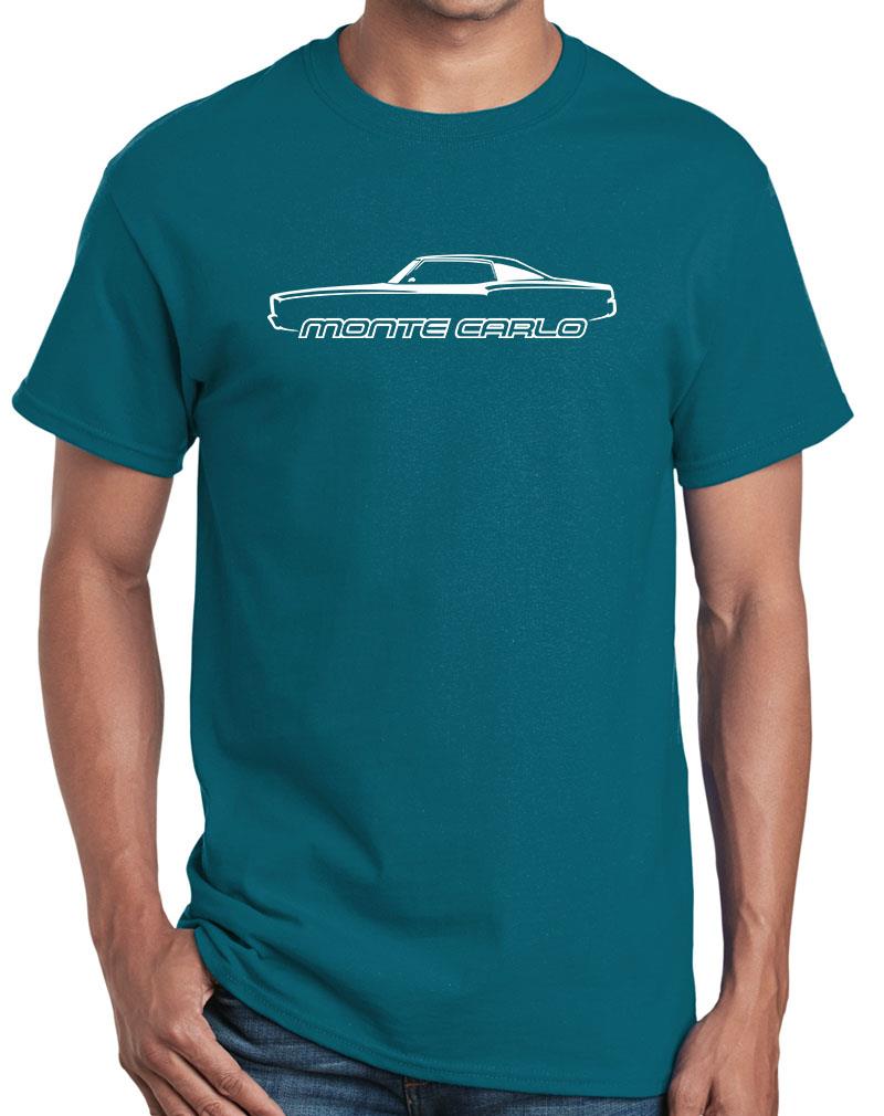 1970 1971 1972 Chevy Monte Carlo Classic Outline Design Tshirt NEW COLORS - Picture 16 of 23