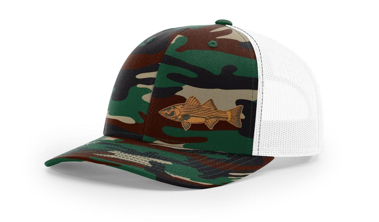 Stripped Bass Stripper Fishing Hat Laser Engrave Richardson 112 Snapback Hat Cap - Picture 39 of 45