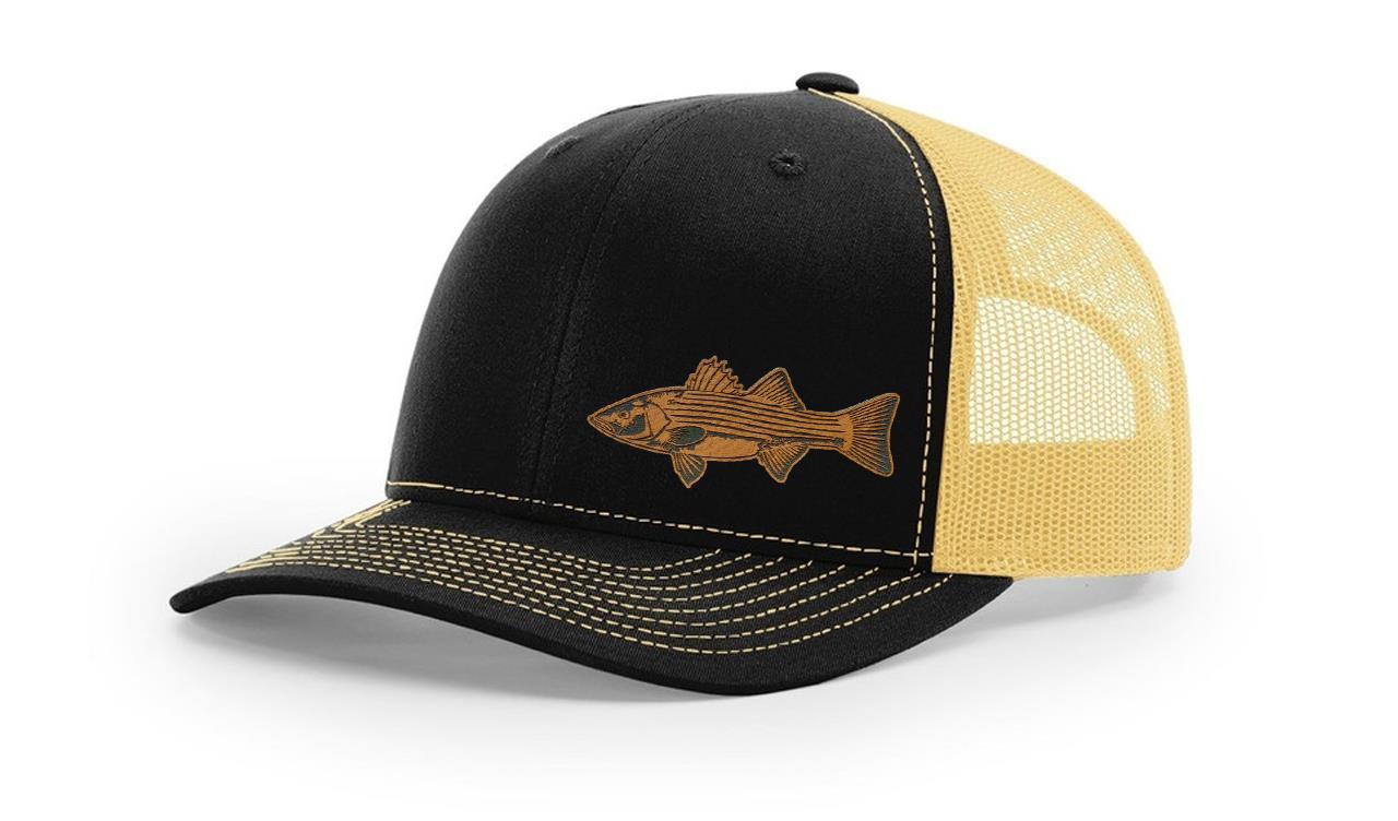 Stripped Bass Stripper Fishing Hat Laser Engrave Richardson 112 Snapback Hat Cap - Picture 8 of 45