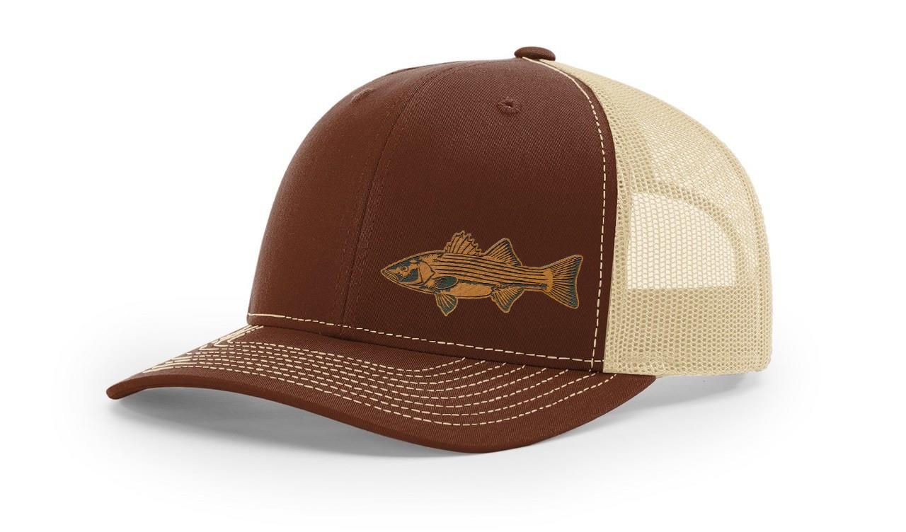 Stripped Bass Stripper Fishing Hat Laser Engrave Richardson 112 Snapback Hat Cap - Picture 10 of 45