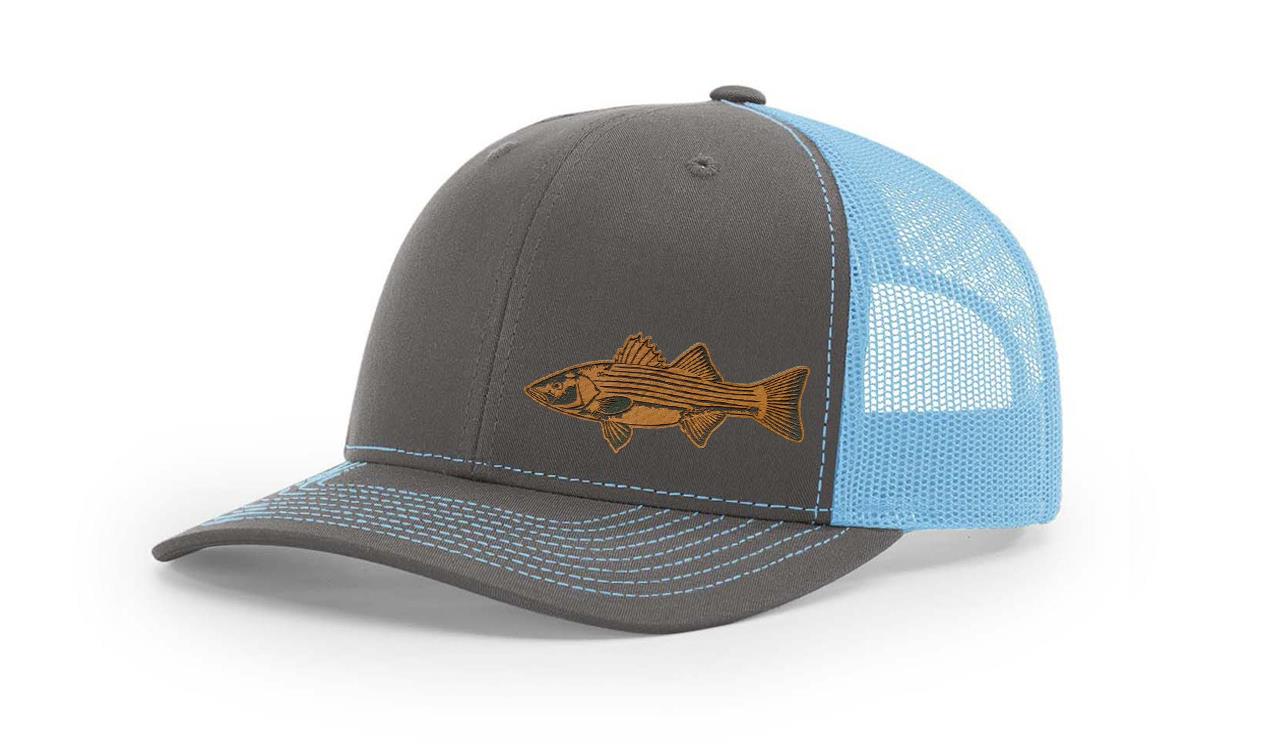 Stripped Bass Stripper Fishing Hat Laser Engrave Richardson 112 Snapback Hat Cap - Picture 12 of 45