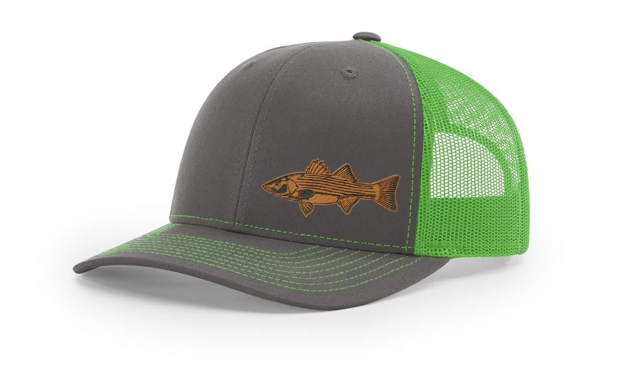 Stripped Bass Stripper Fishing Hat Laser Engrave Richardson 112 Snapback Hat Cap - Picture 15 of 45
